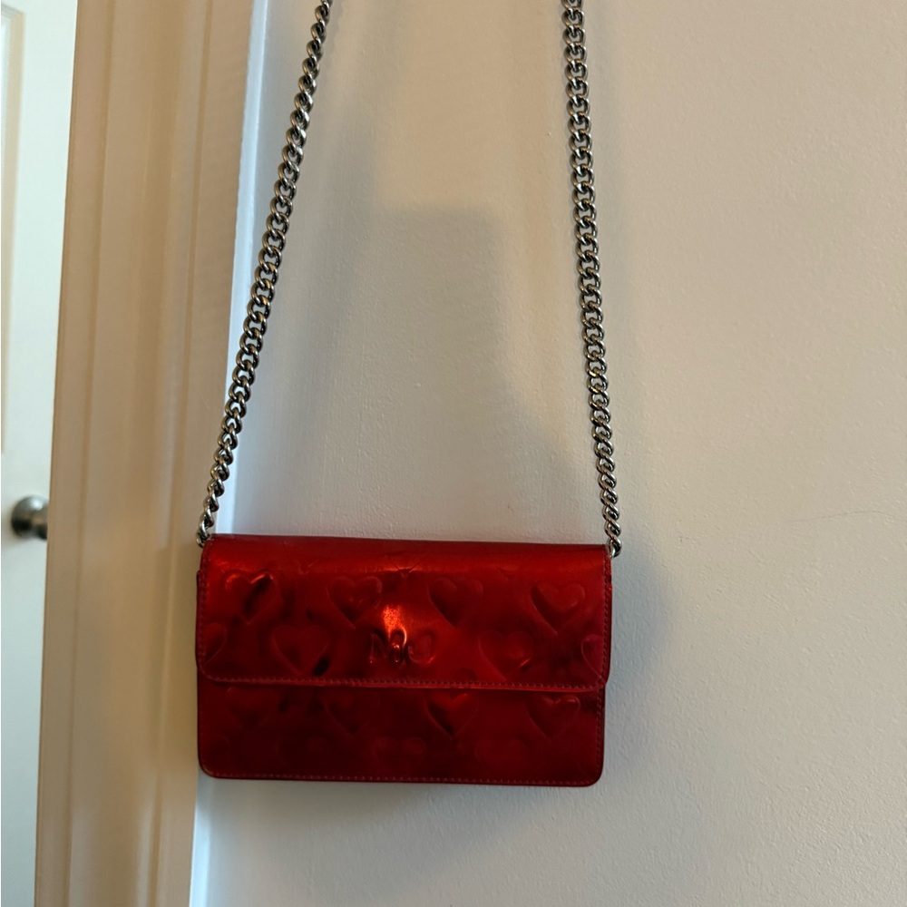 Marc Jacobs Red Heart-Patterned Crossbody Bag